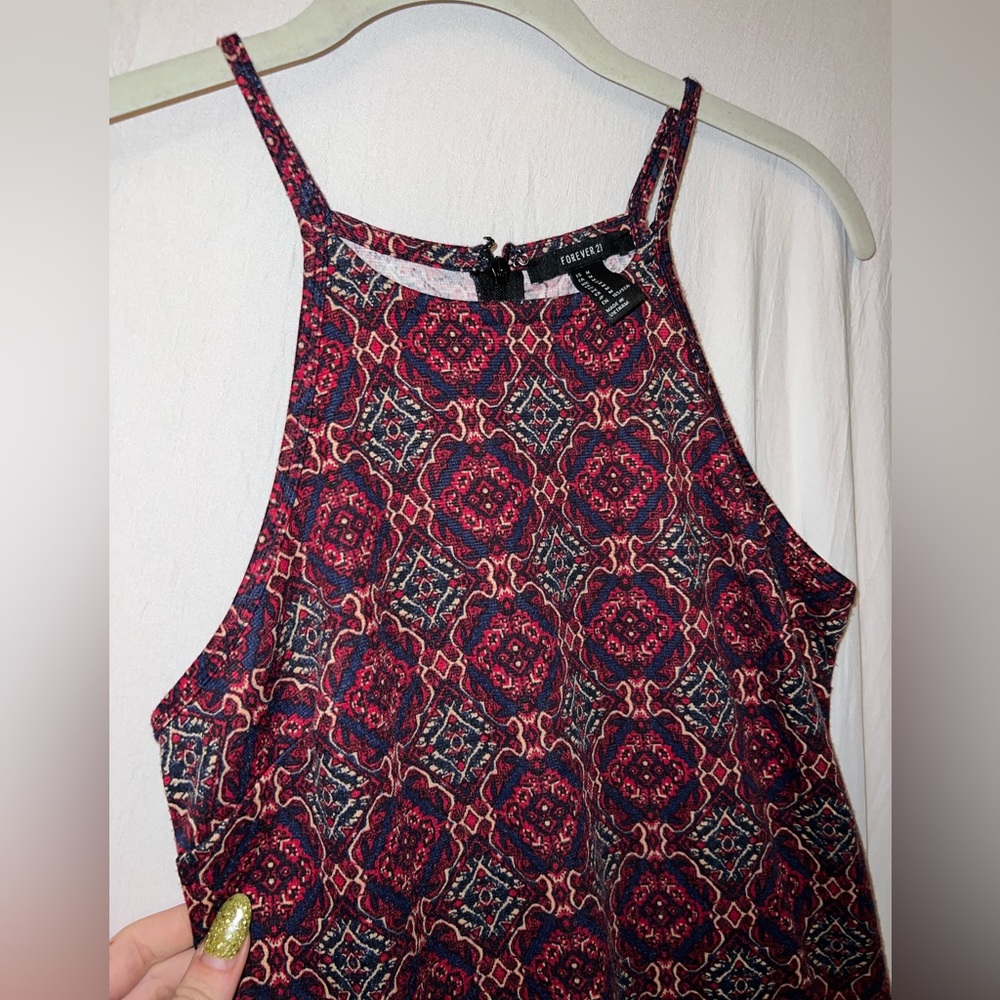 Printed Burgundy Bodycon Dress